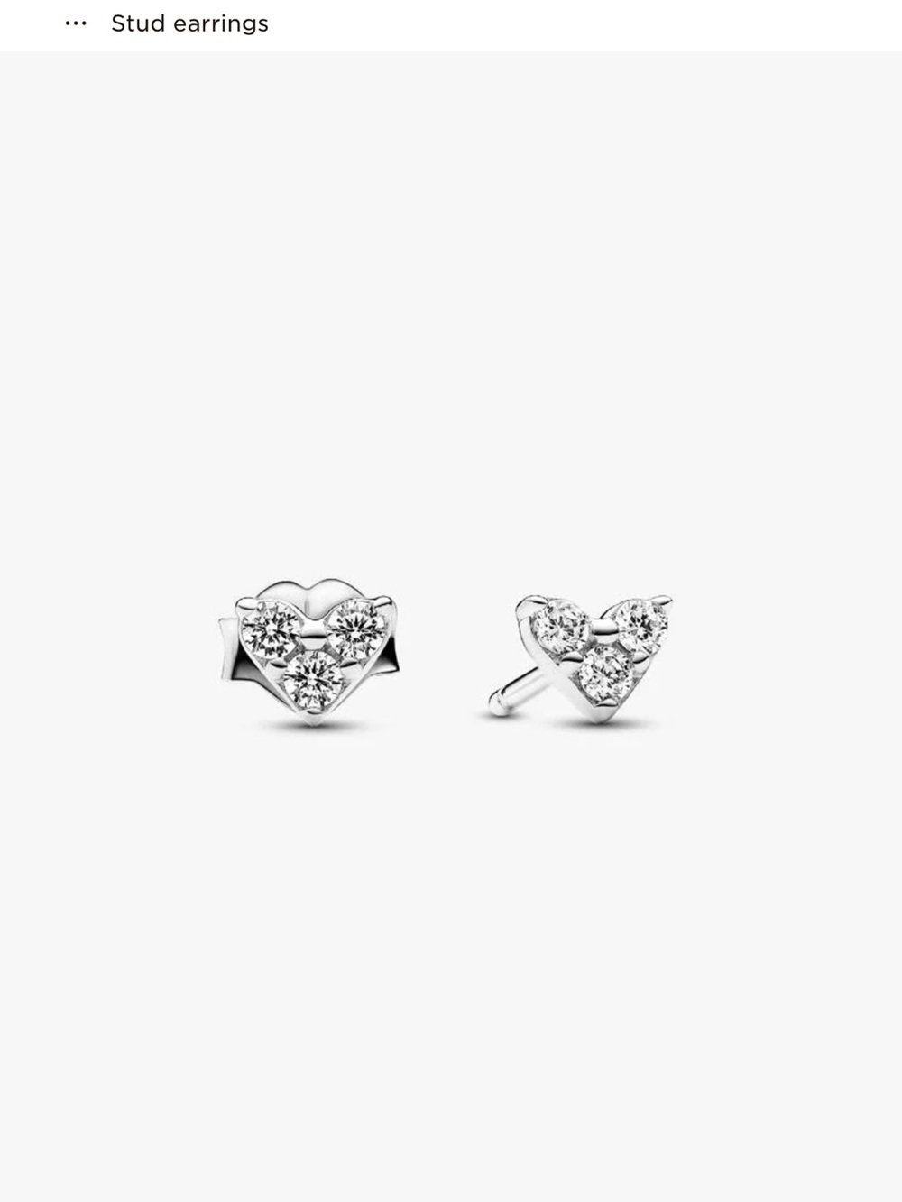 Authentic Pandora Triple Stone Heart Stud Earrings